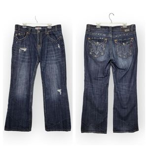 MEK Denim Mazatlan Boot Cut Jeans Medium Blue 38 x 32